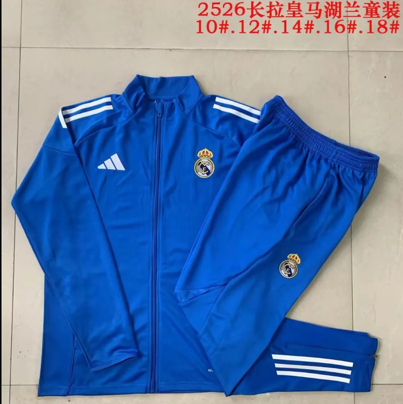 Kids Real Madrid 25/26 Tracksuit - Blue/White